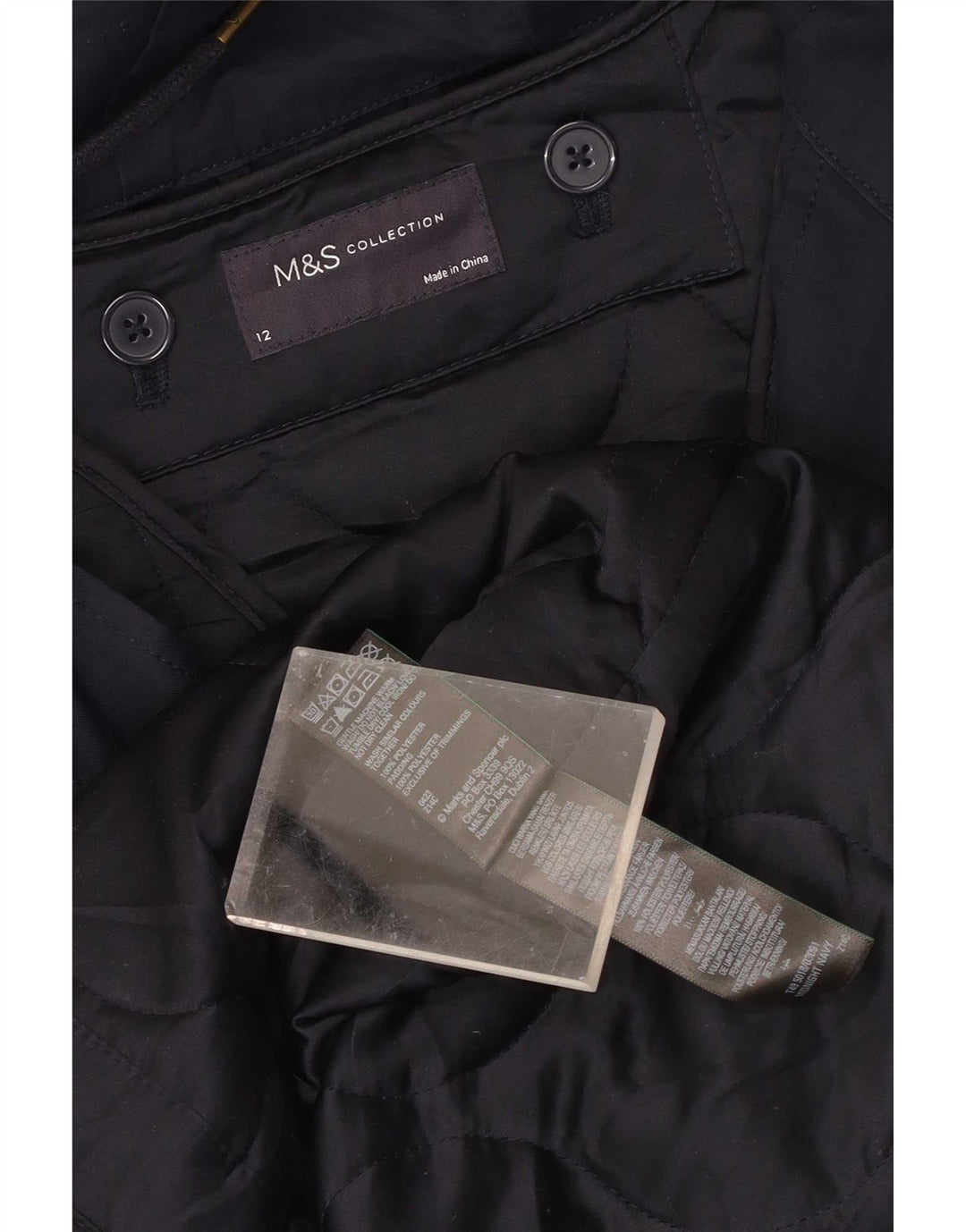 Giacca Parka con cappuccio da donna Marks & Spencer UK 12 medio blu navy poliestere