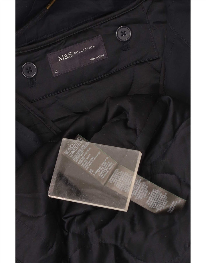 Giacca Parka con cappuccio da donna Marks & Spencer UK 12 medio blu navy poliestere