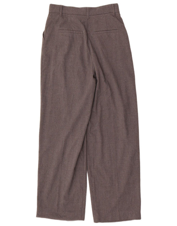Pantaloni chino con pegging a vita alta da donna Zara piccoli W26 L29 poliestere grigio