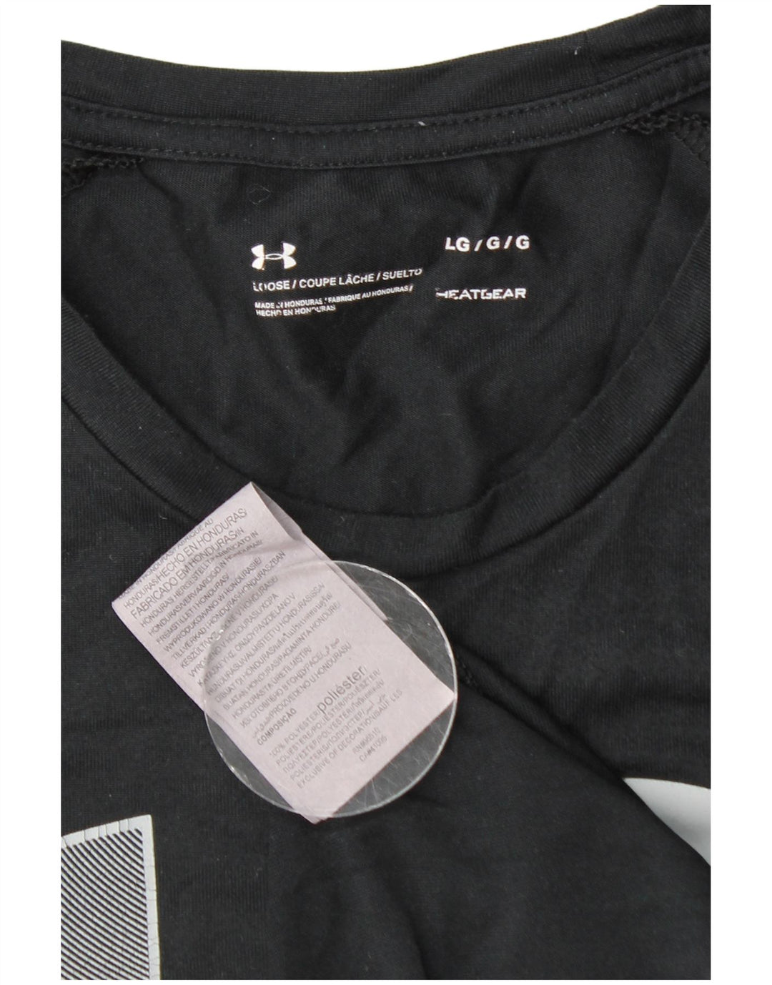 T-shirt grafica da uomo UNDER ARMOUR Heat Gear Top grande in poliestere nero