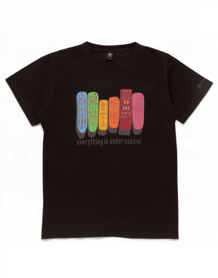 T-shirt grafica da uomo Converse Top piccola in cotone nero