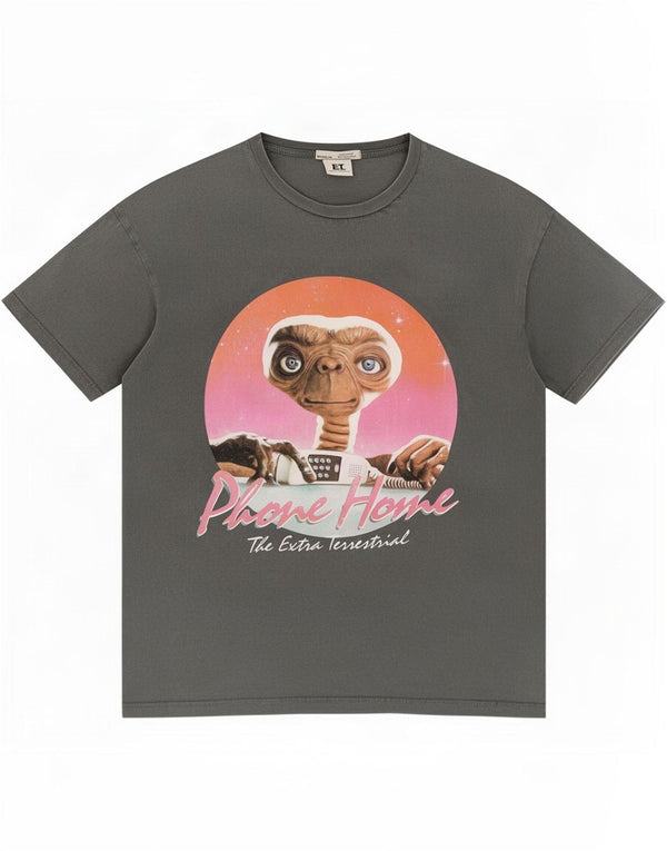 T-shirt grafica da uomo Pull & Bear piccola in cotone grigio