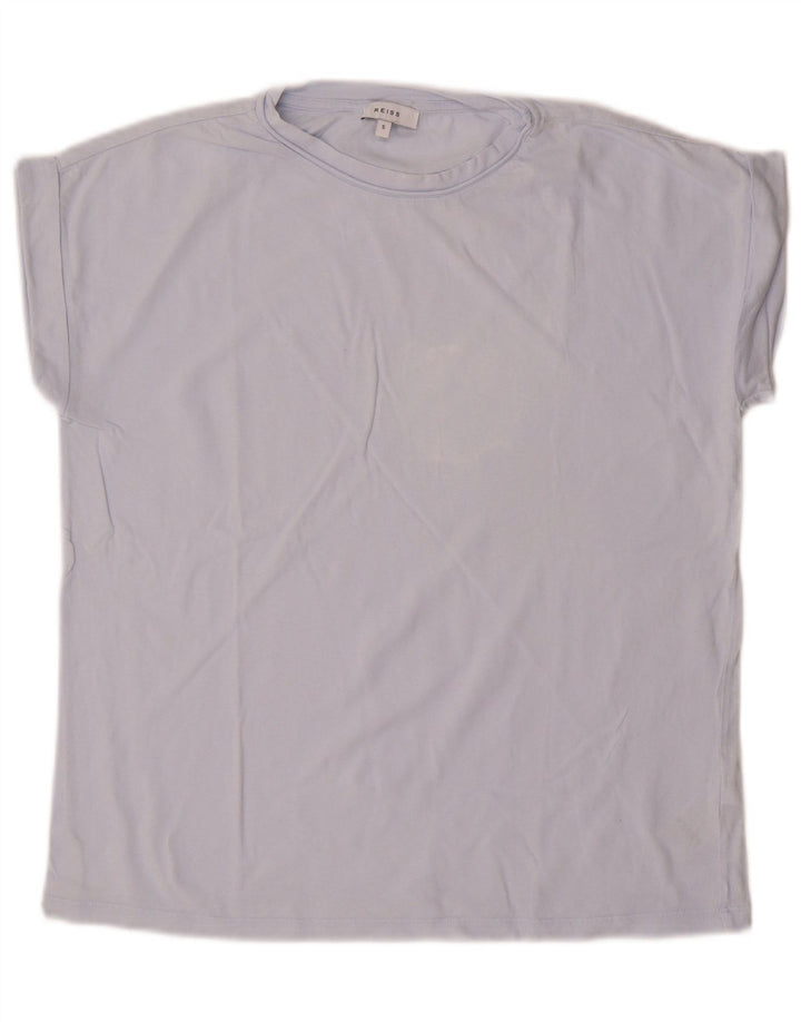 REISS Womens Oversized T-Shirt Top UK 10 Small Blue Cotton