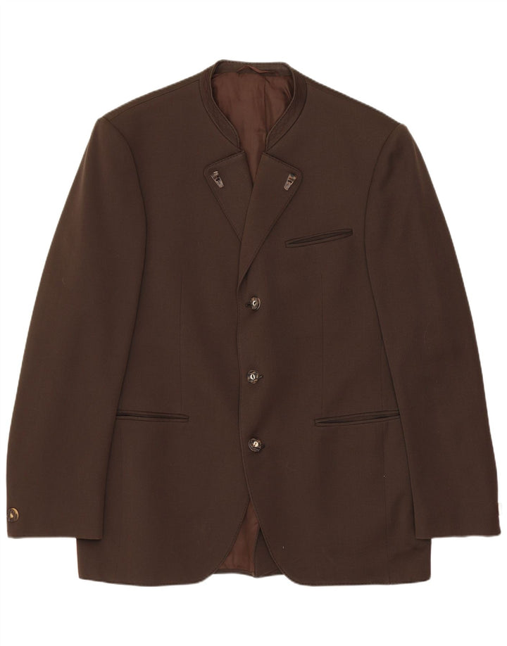 Giacca blazer vintage da uomo a 3 bottoni UK 38 in lana marrone medio