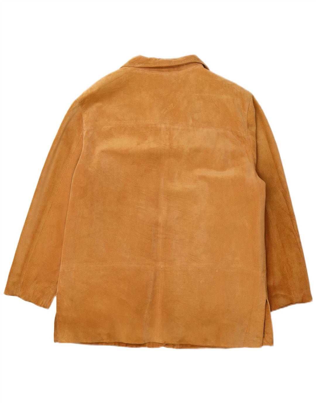 Giacca blazer da donna a 4 bottoni in pelle scamosciata Martin Eden IT 48 XL in pelle beige
