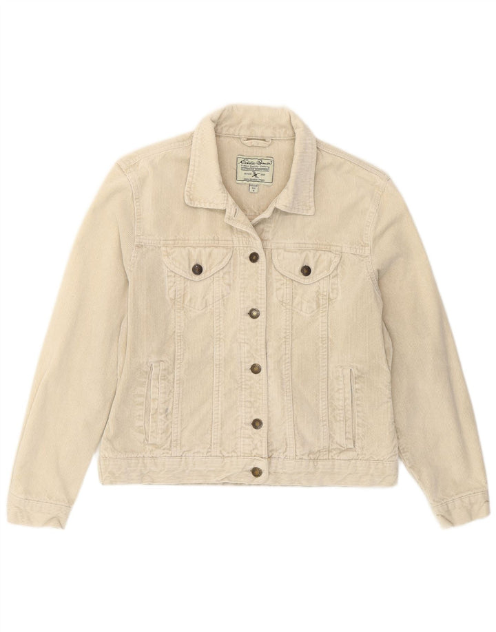 Giacca da donna in velluto a coste Eddie Bauer UK 12 Cotone beige medio