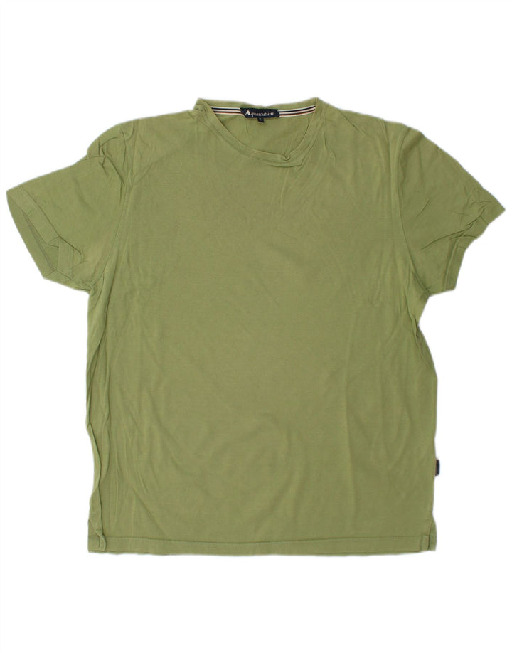 T-shirt da donna AQUASCUTUM Top UK 14 cotone verde medio