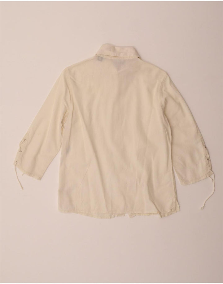 Camicia a maniche a 3/4 da donna Murphy & Nye in cotone bianco sporco medio