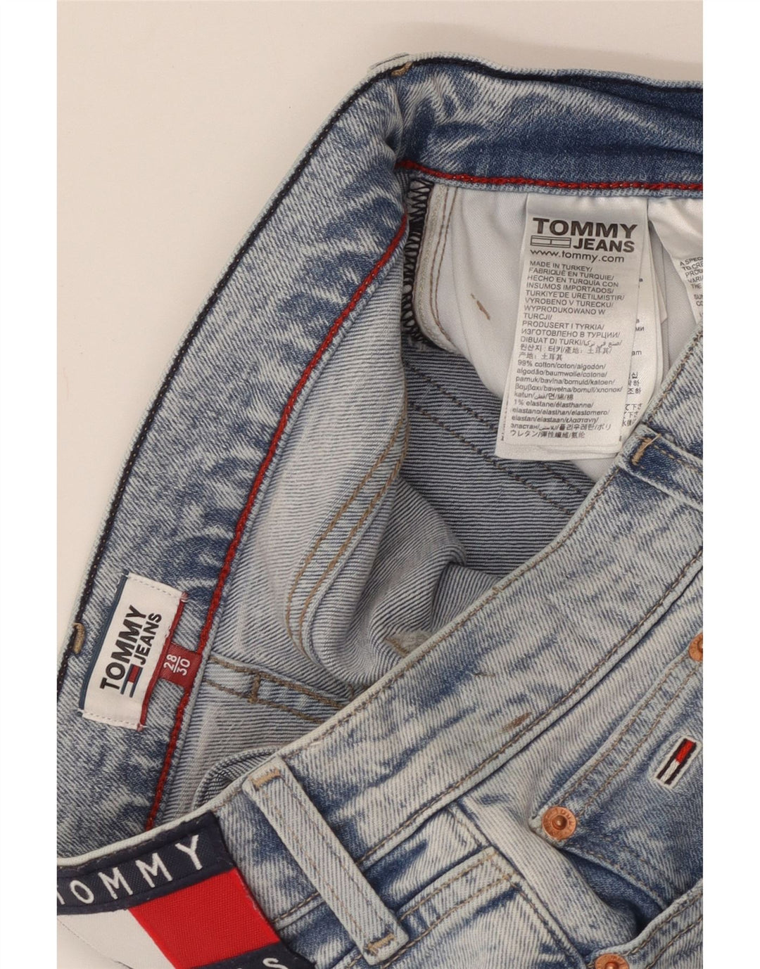 TOMMY HILFIGER Jeans dritti da donna W28 L26 cotone blu