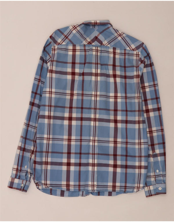 Camicia da uomo Fred Perry in cotone a quadri blu medio