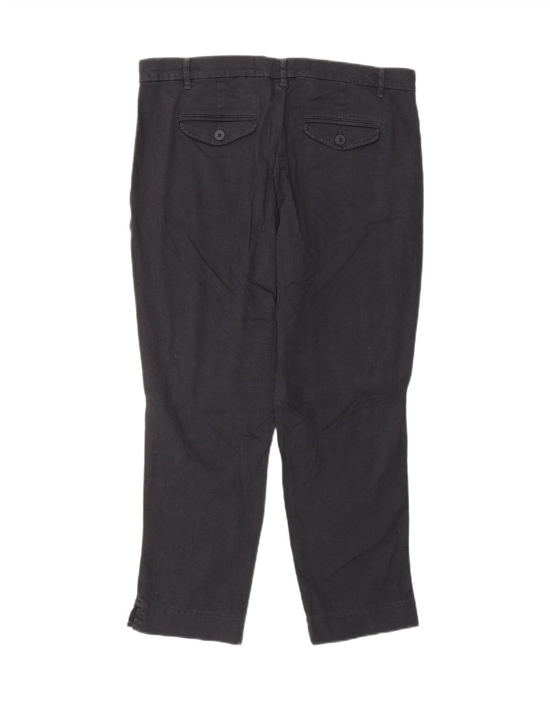 BENETTON Womens Tapered Cropped Trousers W32 L25 Black