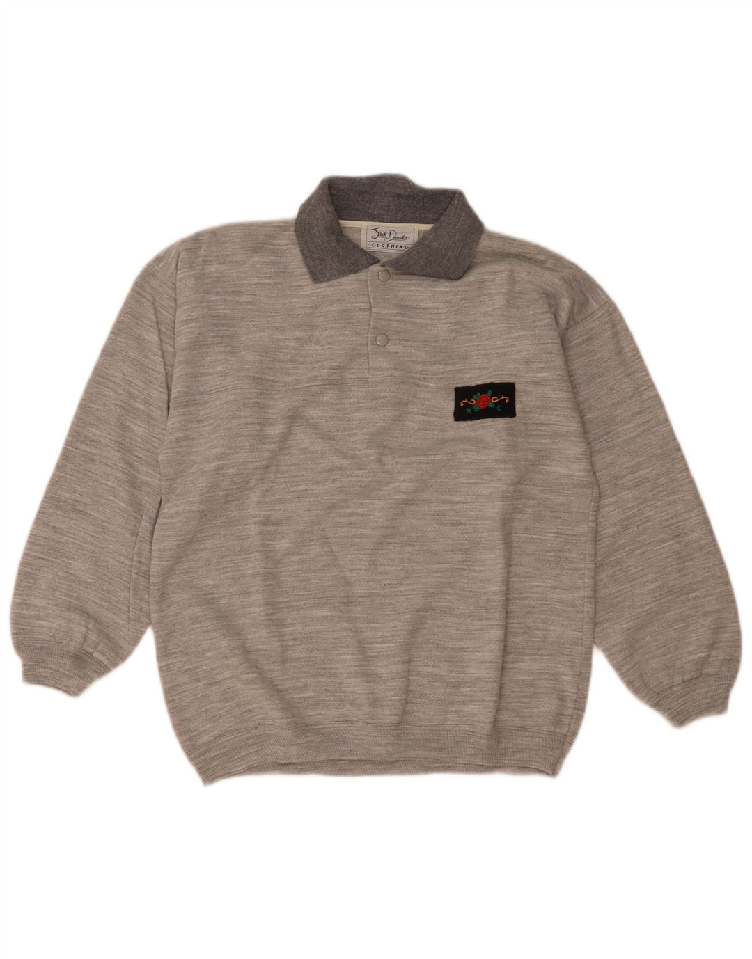 Felpa da uomo con collo alto Jack Daniels, maglione grigio medio chiazzato
