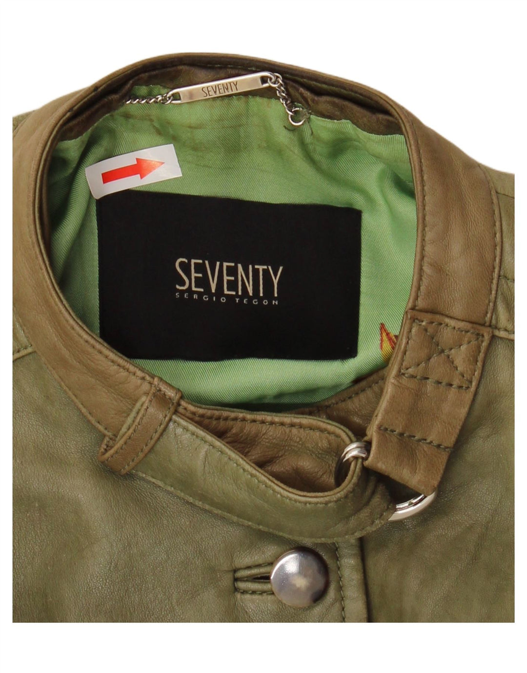 Giacca in Pelle Donna Seventy IT 42 Pelle Verde Medio
