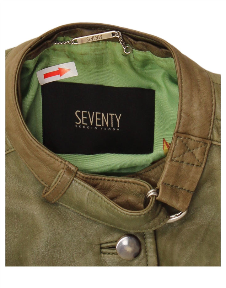 Giacca in Pelle Donna Seventy IT 42 Pelle Verde Medio
