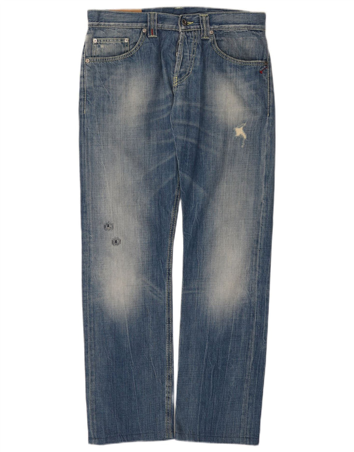 Dondup Jeans dritti invecchiati da donna W32 L30 cotone blu