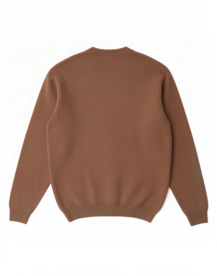 Marlboro Classics Maglione da uomo con scollo a V in lana marrone medio