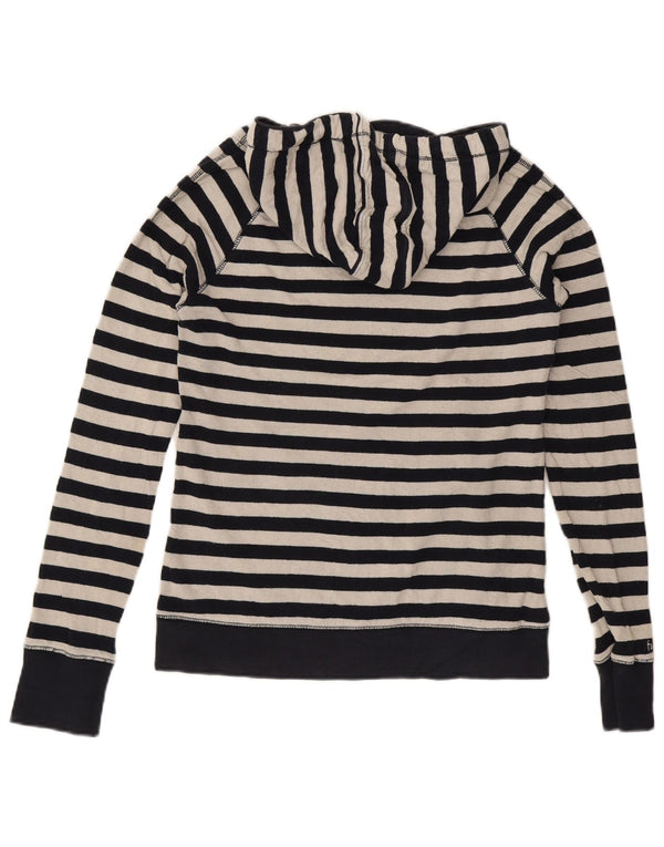 Felpa con cappuccio da donna Fat Face UK 10 Small Navy Blue Striped Nautical
