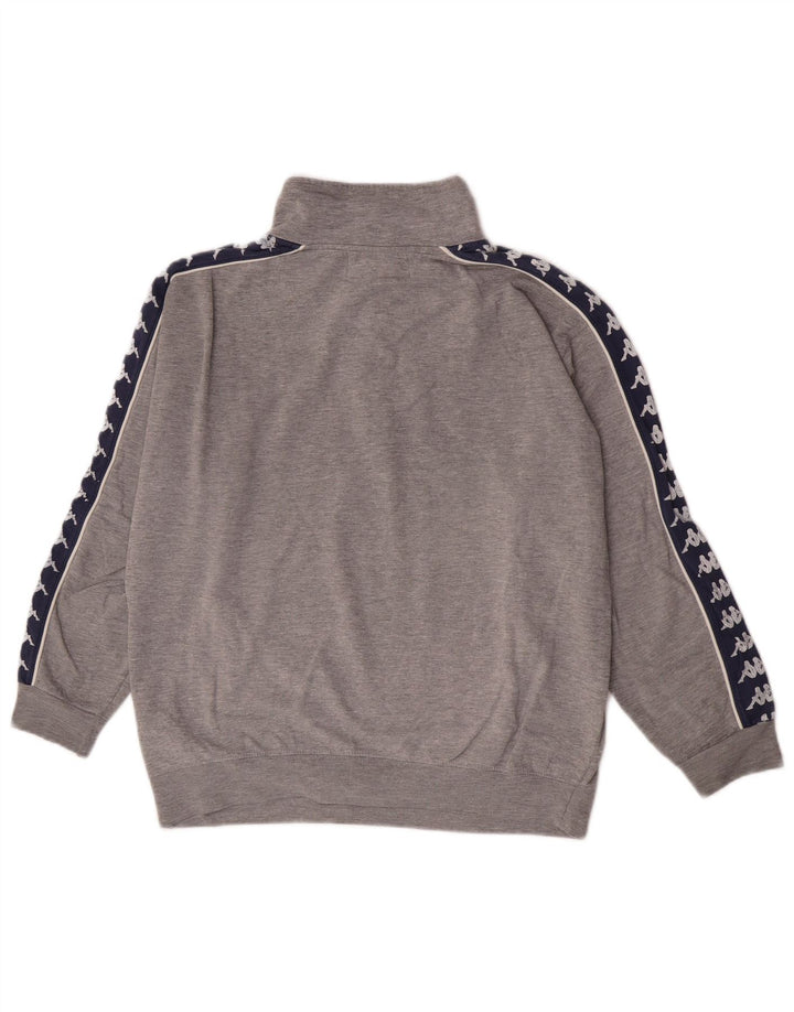 Felpa con grafica Kappa da donna, maglione UK 14, colore grigio medio