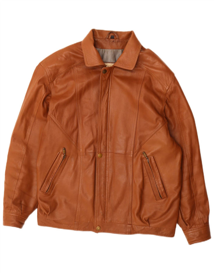 Giacca in Pelle Uomo Gazelli IT 54 2XL Pelle Marrone