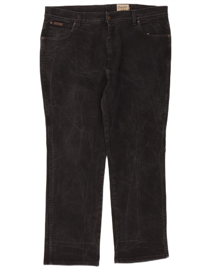 Jeans dritti elasticizzati Texas Wrangler da uomo W40 L30 cotone nero