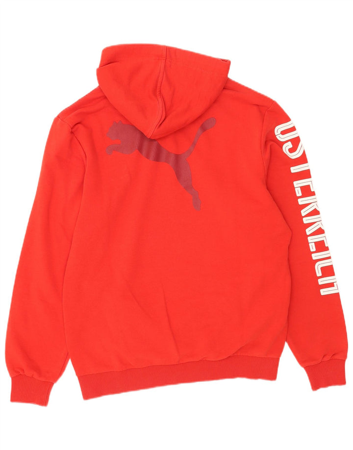 Felpa con cappuccio grafica da uomo Puma rossa media