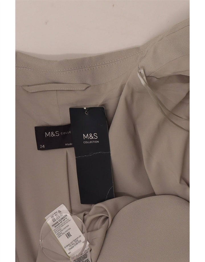 Marks & Spencer Womens Open 3/4 Sleeve Blazer Jacket UK 24 4XL Grey