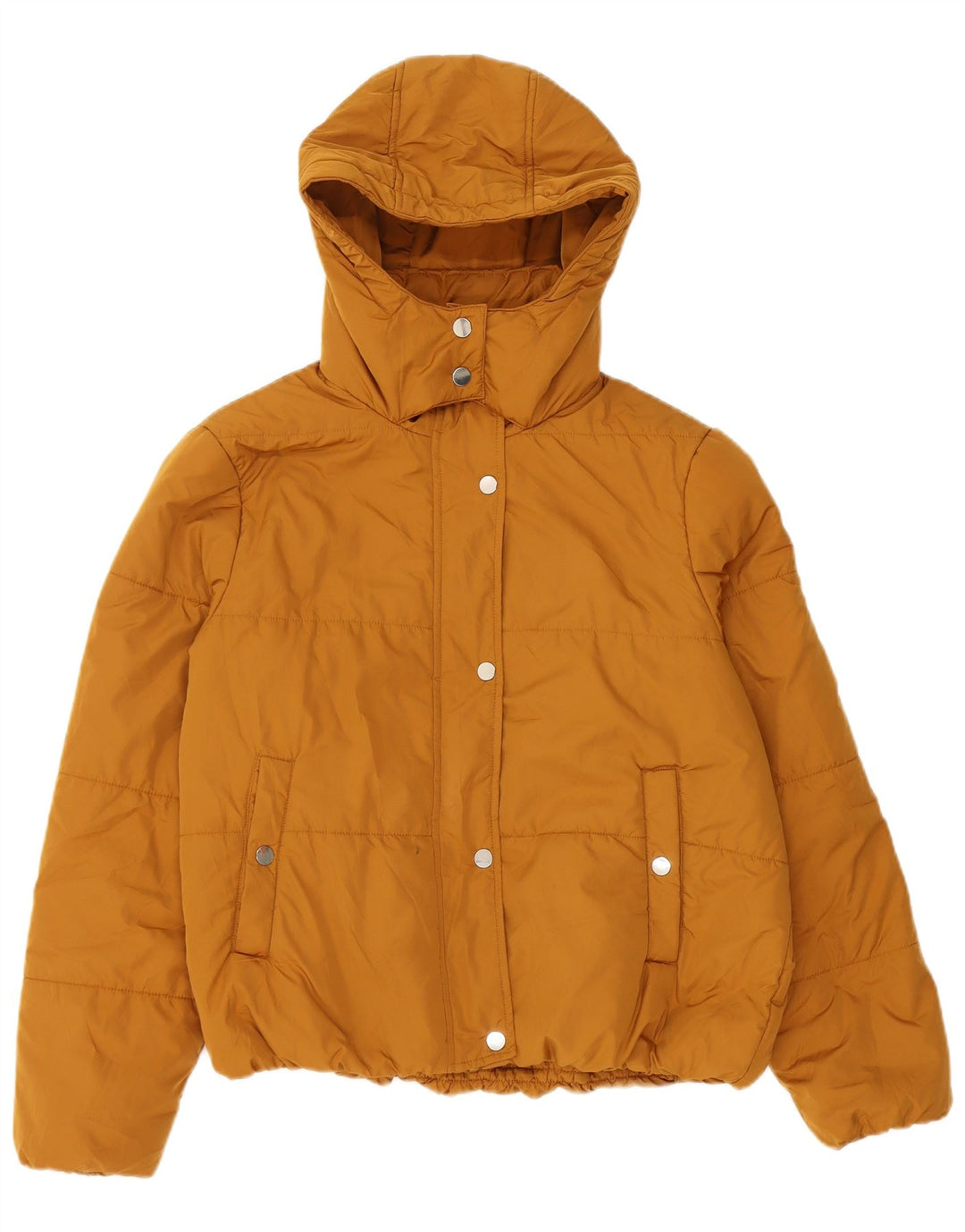 Giacca imbottita con cappuccio da donna Marks & Spencer UK 12 poliestere giallo medio