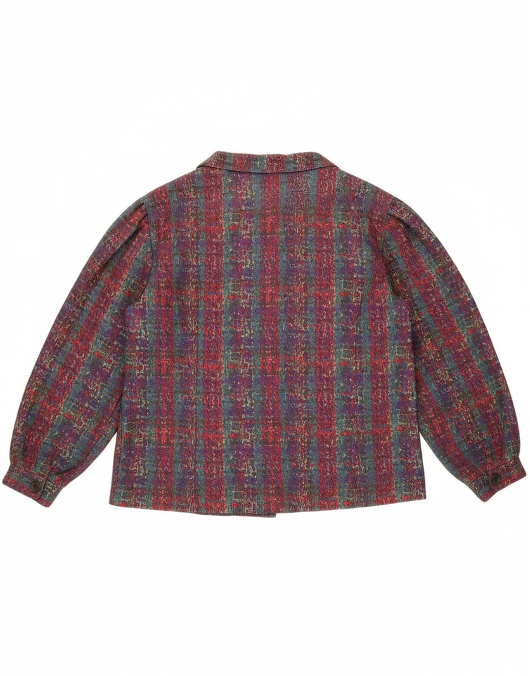 VINTAGE Womens Blazer Jacket UK 16 Large Multicoloured Check