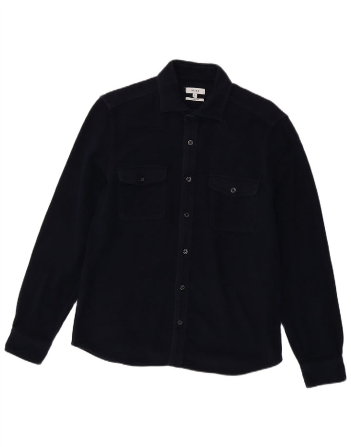 Camicia Reiss da uomo dalla vestibilità regolare, taglia grande, in cotone blu navy