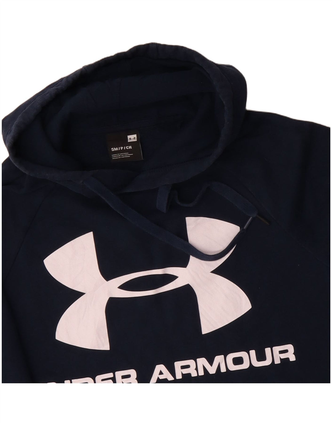 Felpa con cappuccio grafica da uomo UNDER ARMOUR piccola in cotone blu navy