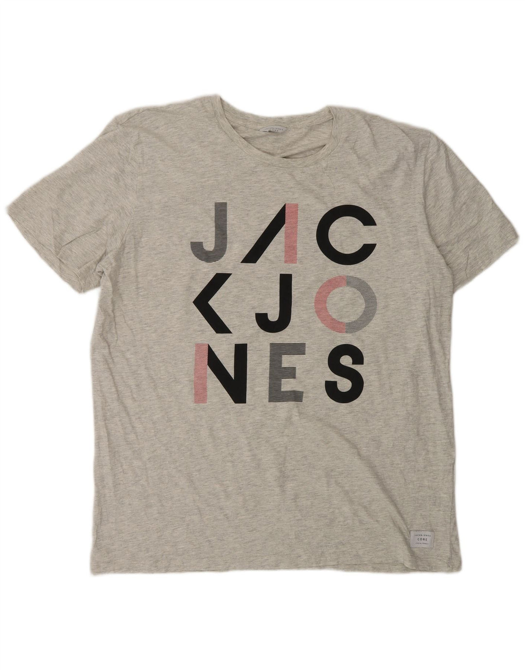 T-shirt grafica da uomo Jack & Jones Top 2XL cotone grigio