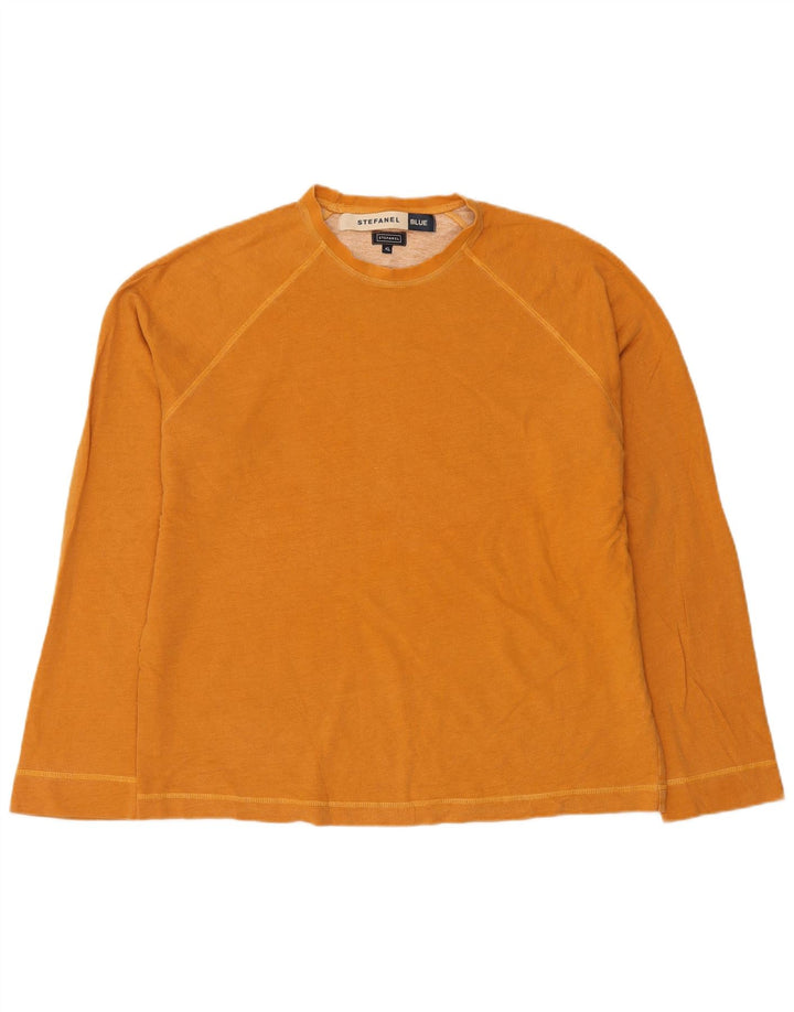 Felpa Uomo STEFANEL Maglione XL Arancione Cotone