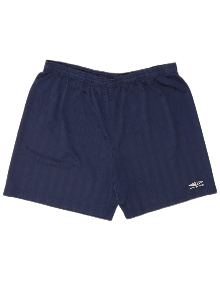 Pantaloncini sportivi grafici da uomo Umbro XL poliestere blu navy