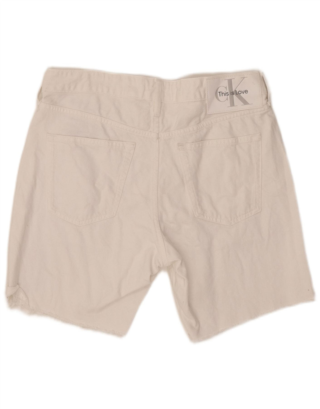CALVIN KLEIN Pantaloncini di jeans con grafica da uomo W31 Cotone bianco medio