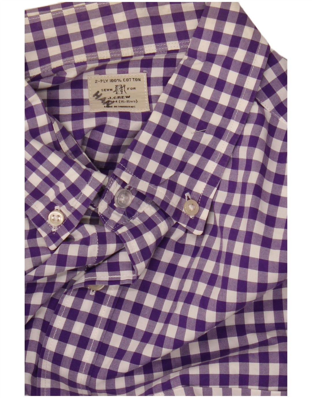 Camicia da uomo J. CREW taglia 15 1/2 cotone a quadretti viola medio