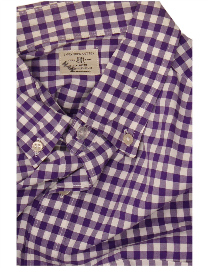 Camicia da uomo J. CREW taglia 15 1/2 cotone a quadretti viola medio