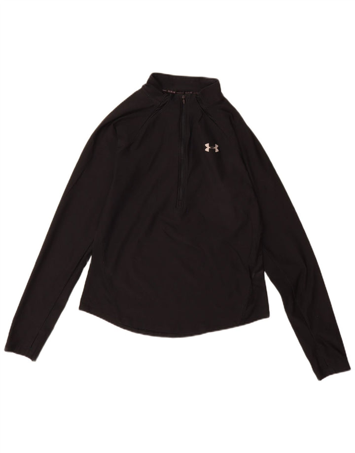 Under Armour Womens Heat Gear Top manica lunga UK 10 piccolo elastomero nero