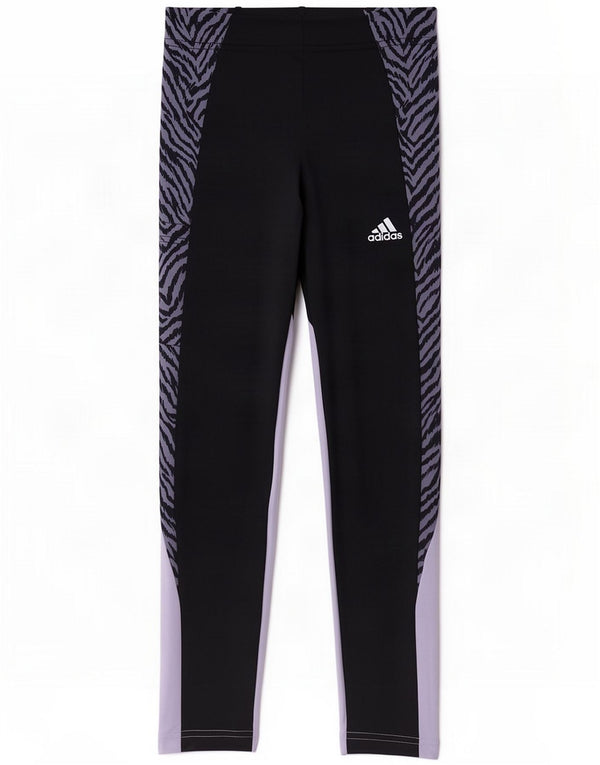 Adidas Leggings Aeroready per ragazze 9-10 anni Blu navy Stampa animalier