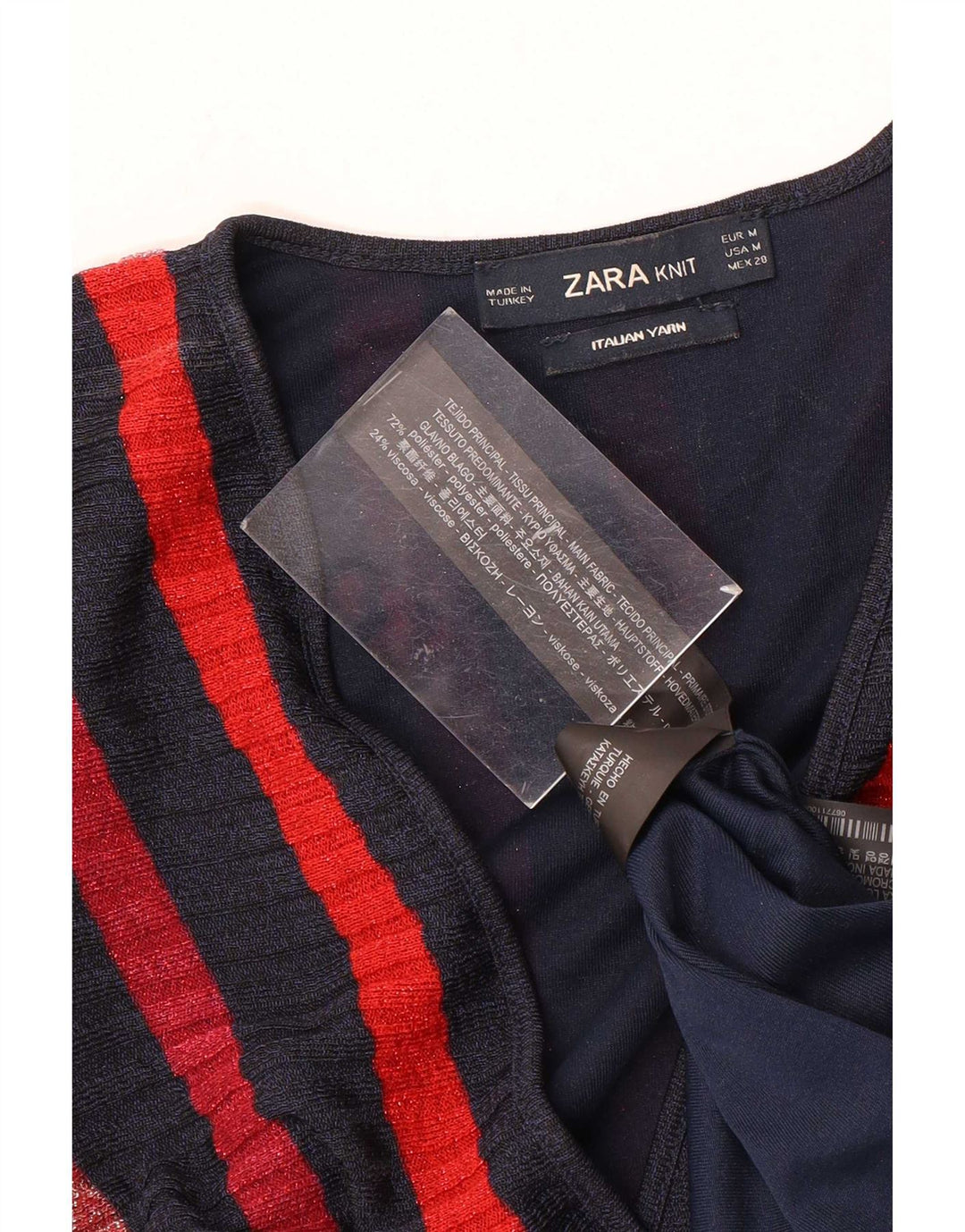 Vestito lungo senza maniche da donna Zara UK 12 medio a righe multicolore