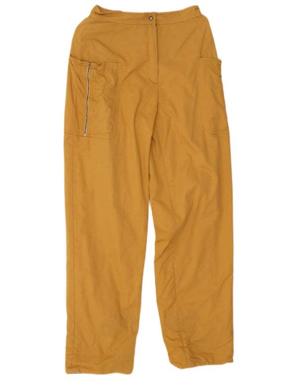 Pantaloni casual dritti da donna vintage IT 42 medi W24 L30 gialli