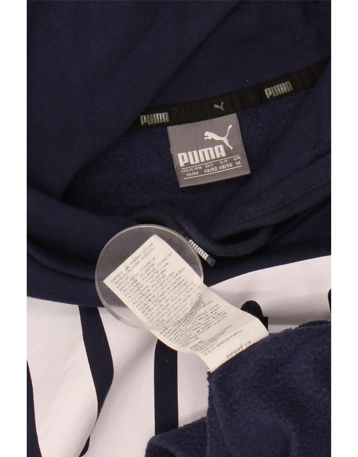Felpa con cappuccio grafica da uomo Puma media cotone blu navy