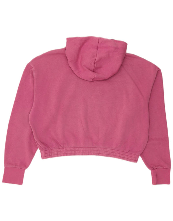 Felpa con cappuccio oversize con grafica Smiley Nike da donna, UK 14, cotone rosa medio