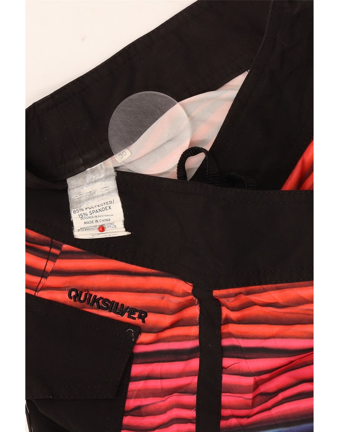 Pantaloncini da bagno da uomo Quiksilver in poliestere a righe multicolori medio