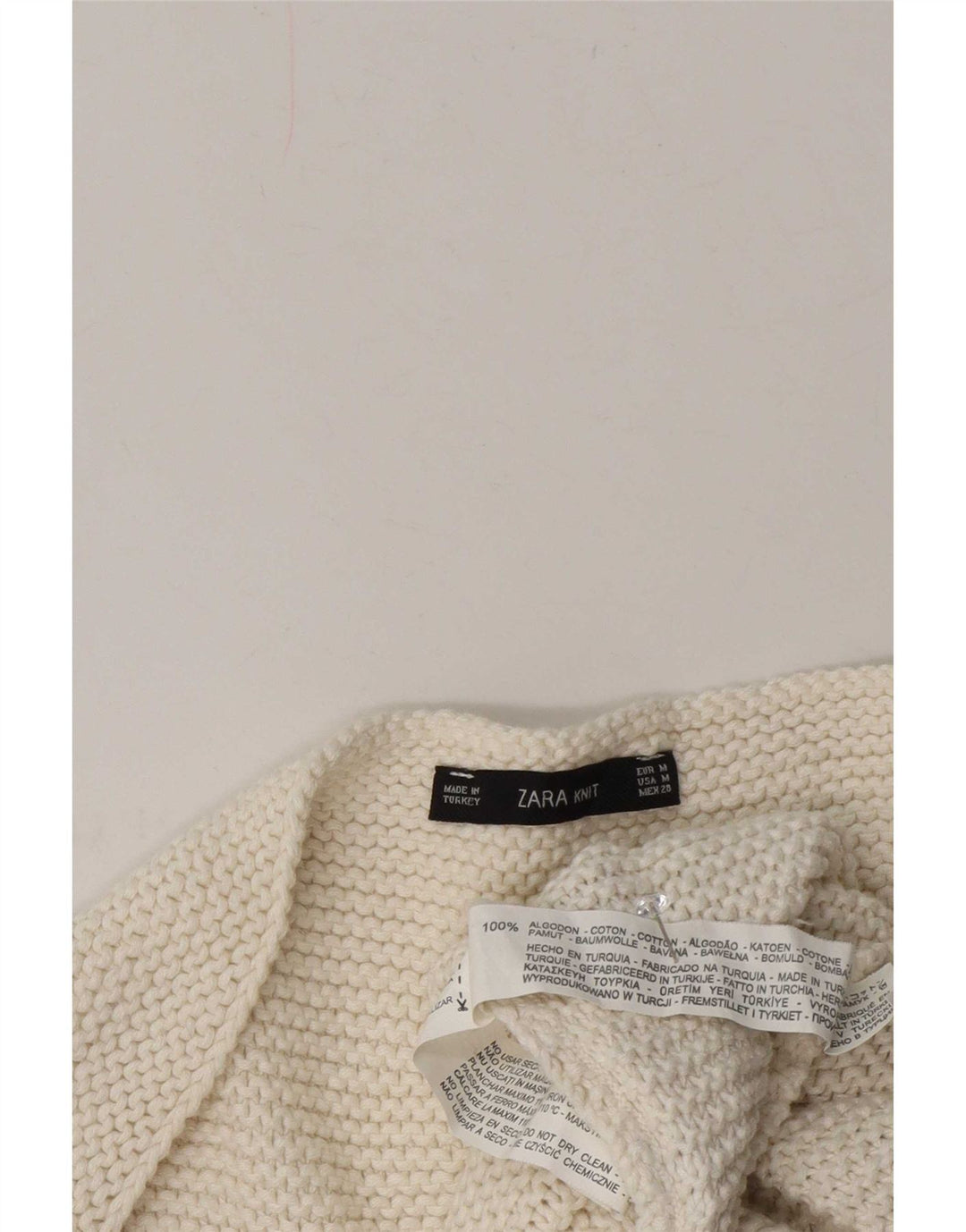 Maglione maglione oversize con scollo a barca da donna Zara UK 14 medio bianco sporco