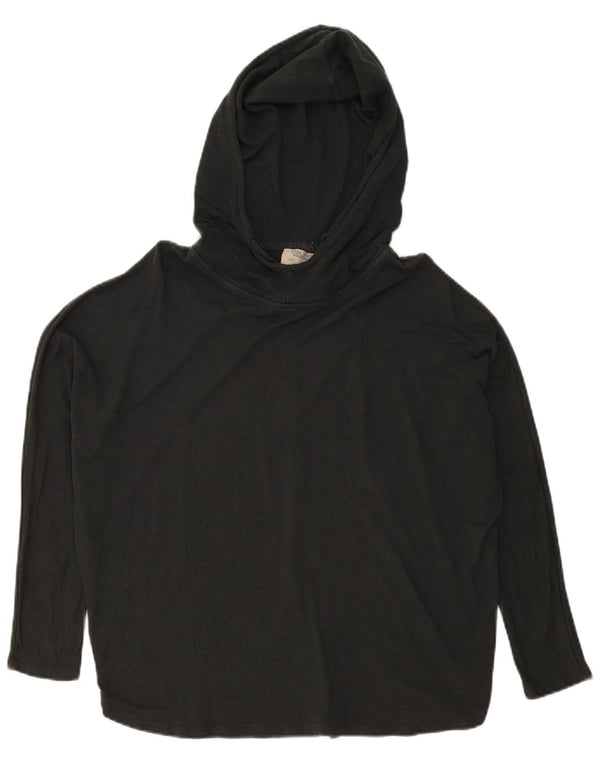 Top oversize con cappuccio da donna Zara a maniche lunghe UK 10 Small Nero