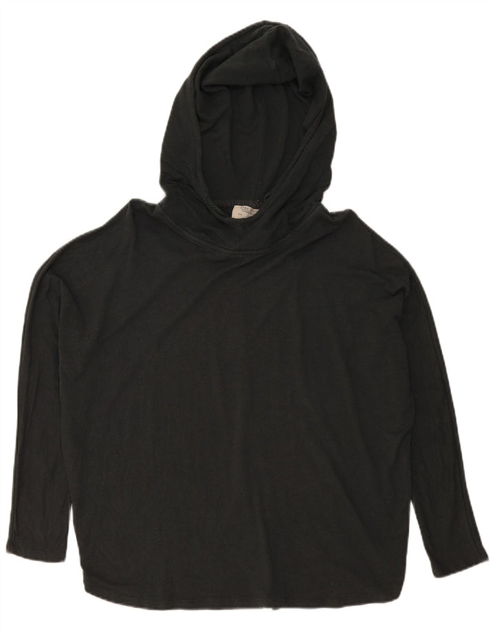 Top oversize con cappuccio da donna Zara a maniche lunghe UK 10 Small Nero