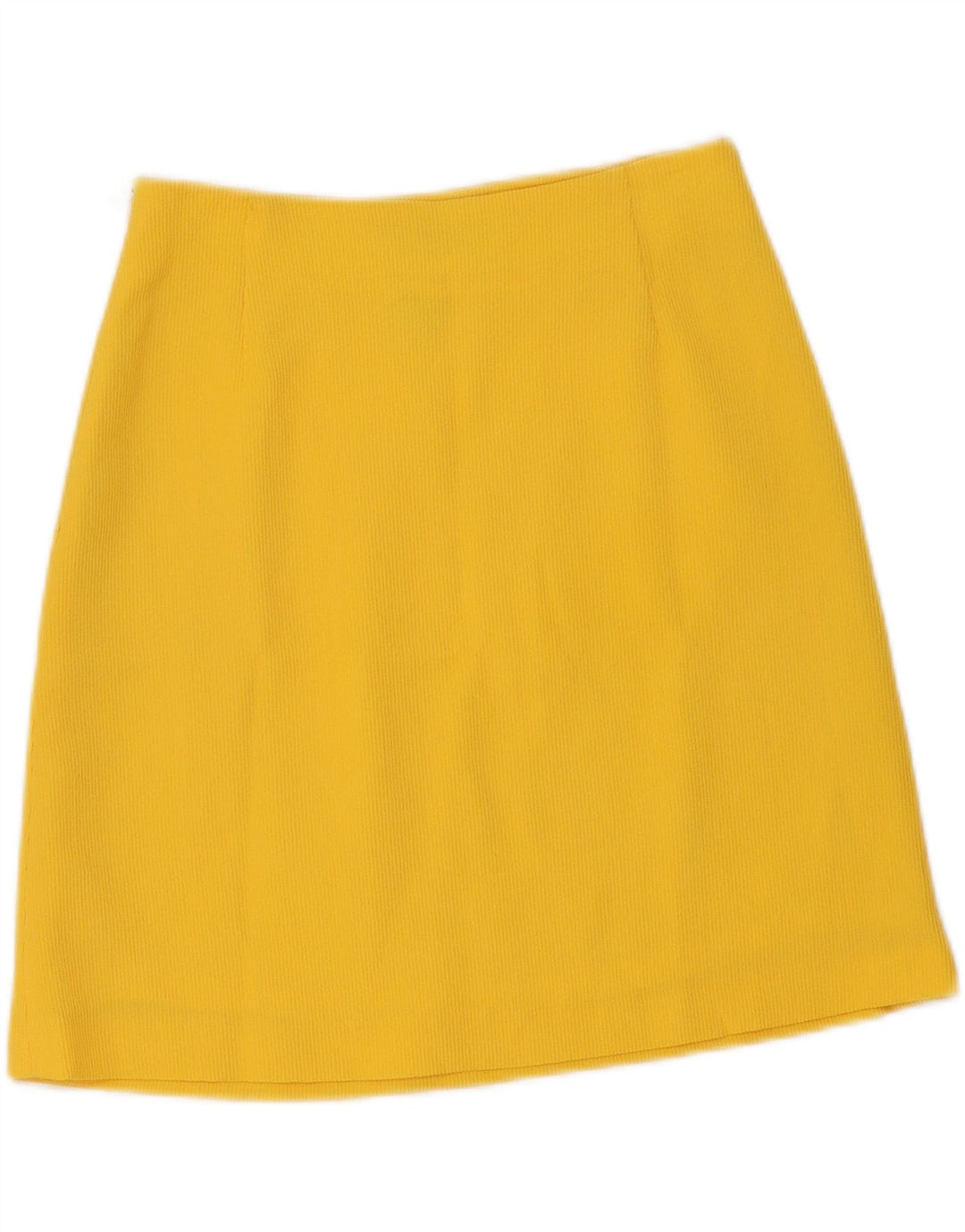 Gonna a trapezio da donna vintage IT 42 media W28 gialla in poliammide