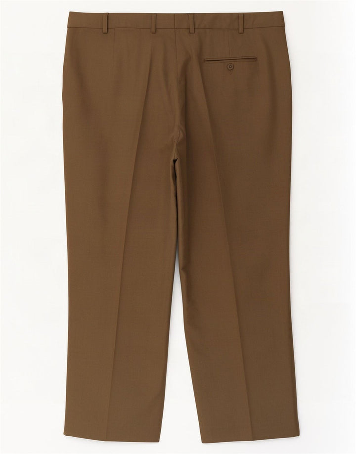 Pantaloni da abito vestibilità regolare Marks & Spencer da uomo W42 L29 Poliestere beige