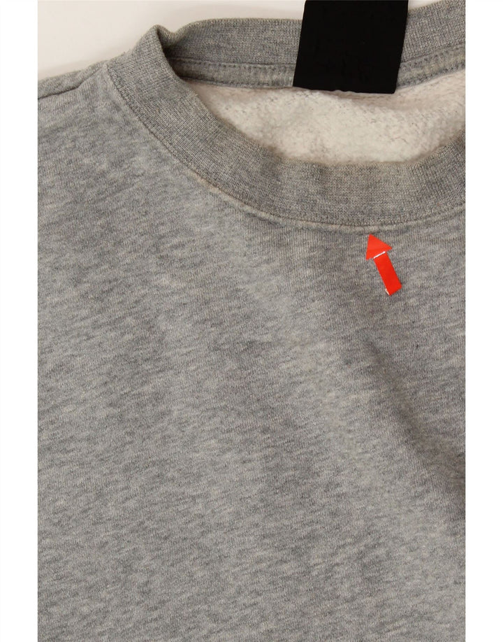NIKE Womens Oversized Crop Sweatshirt Jumper UK 6 XS Grey Cotton Vintage Nike and Second-Hand Nike from Messina Hembry 