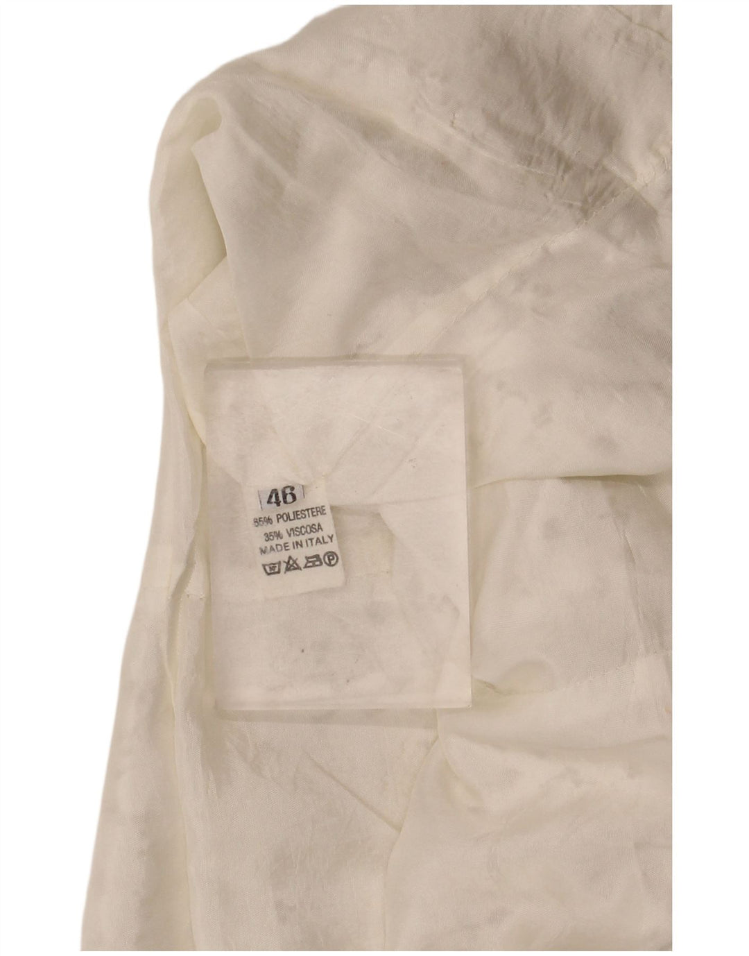 Camicetta da donna a maniche corte corta VINTAGE IT 46 Grande motivo floreale bianco sporco